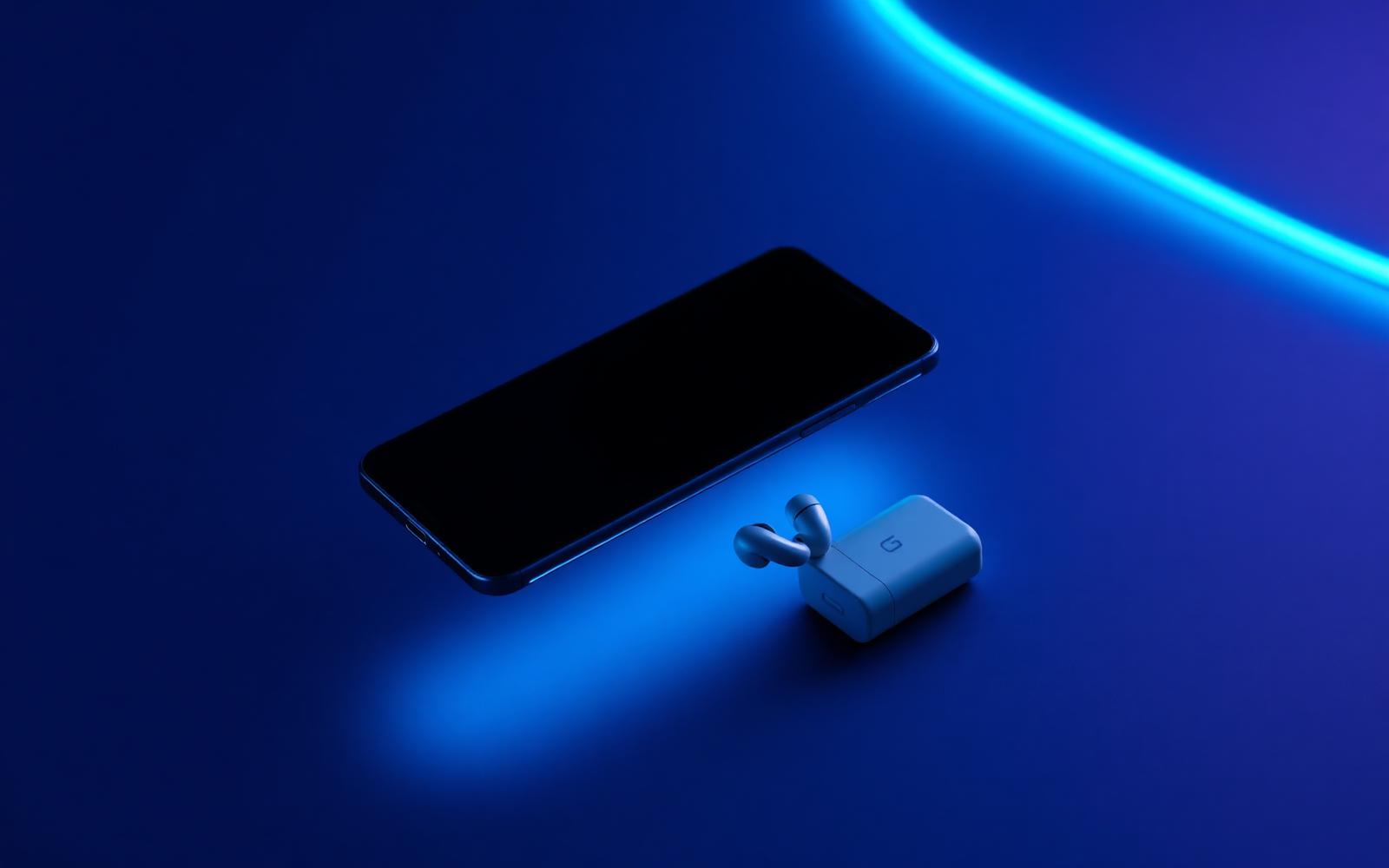 Smartphone, wireless earbuds and charger sold by Drick electronics Kenya